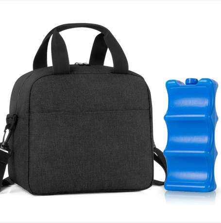 Logo personalizzato nero Borsa termica per latte materno Borsa portabiberon da viaggio per biberon adatta fino a 6 bottiglie grandi da 9 once