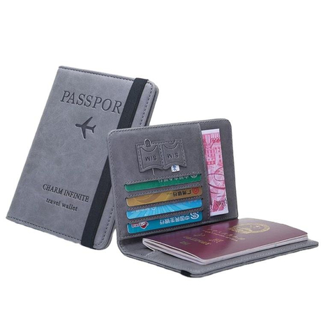 Custodia per passaporto in pelle PU di lusso Porta carte di credito Portafoglio da viaggio Porta passaporto RFID antifurto per viaggio aereo